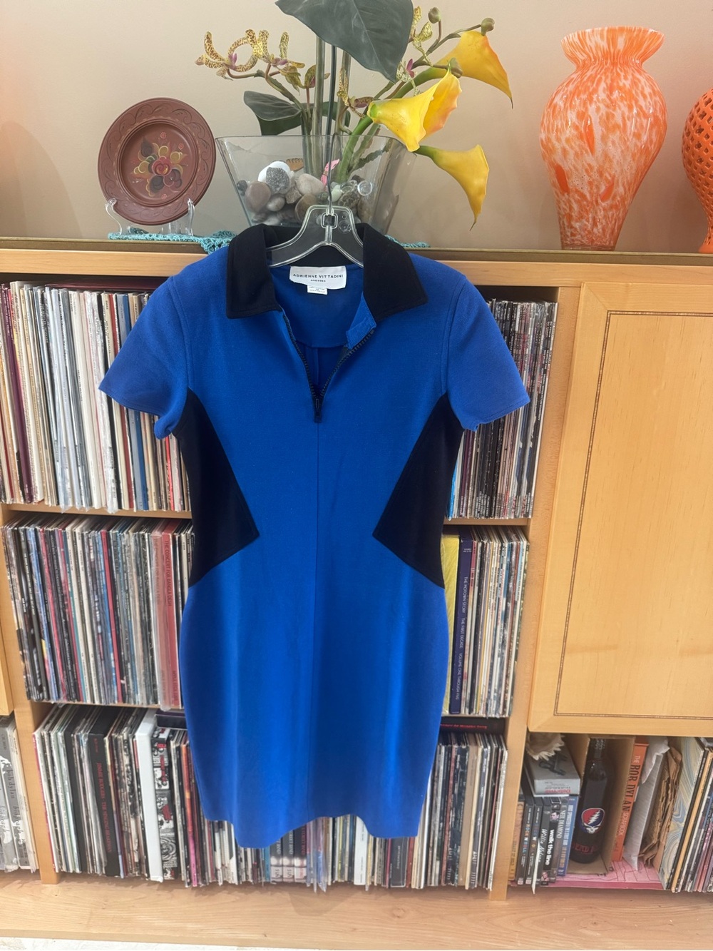 DRAMATIC PRICE DROP: VTG. NWOT,Adrienne Vittadini Royal Blue COTTON Dress, M